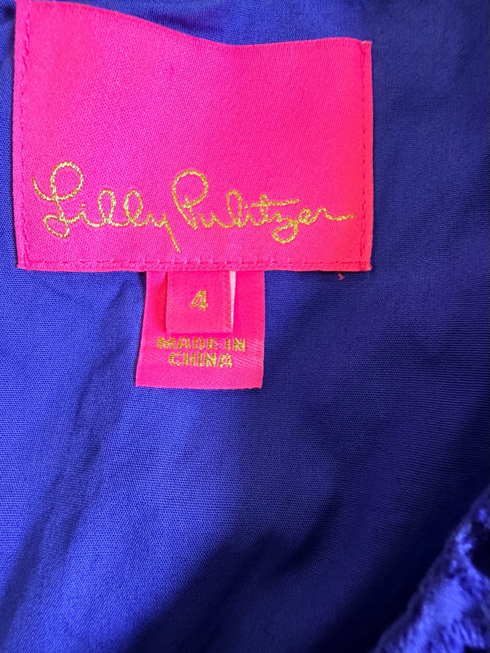 Lilly Pulitzer Kaylee Eyelet Shift Dress Blue Cotton Sleeveless Size 4 - Picture 6 of 7